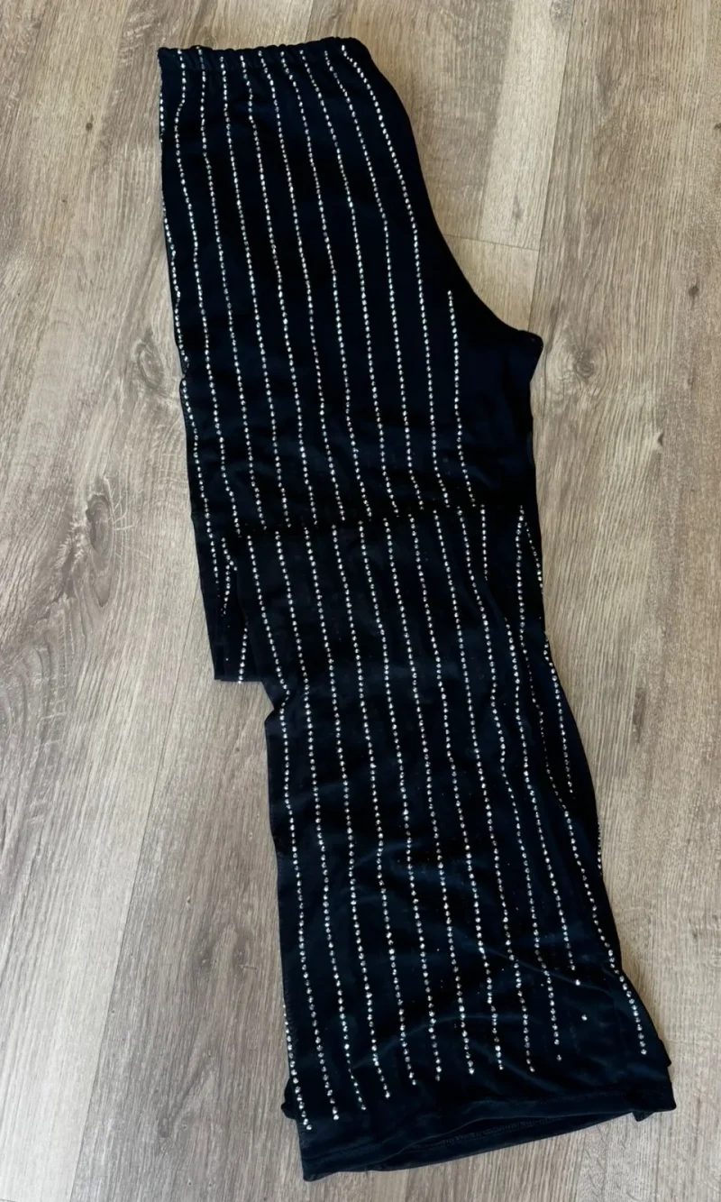 calça pantalona tule com brilho