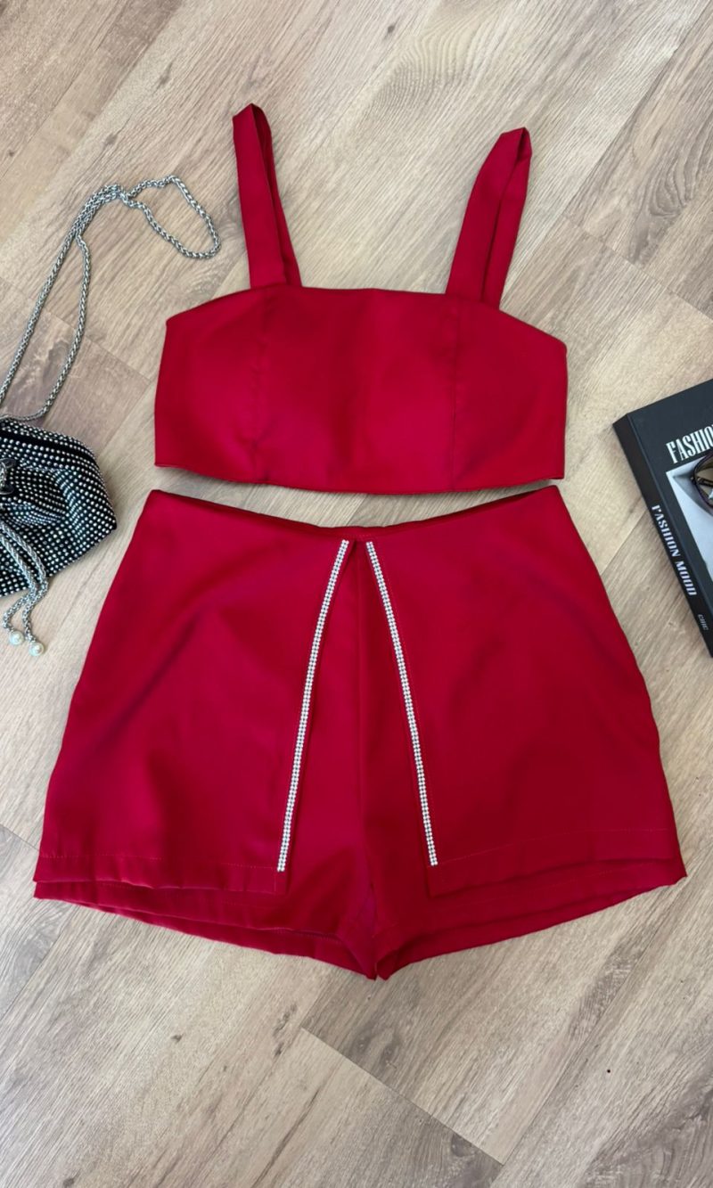 conjunto vermelho alfaiataria