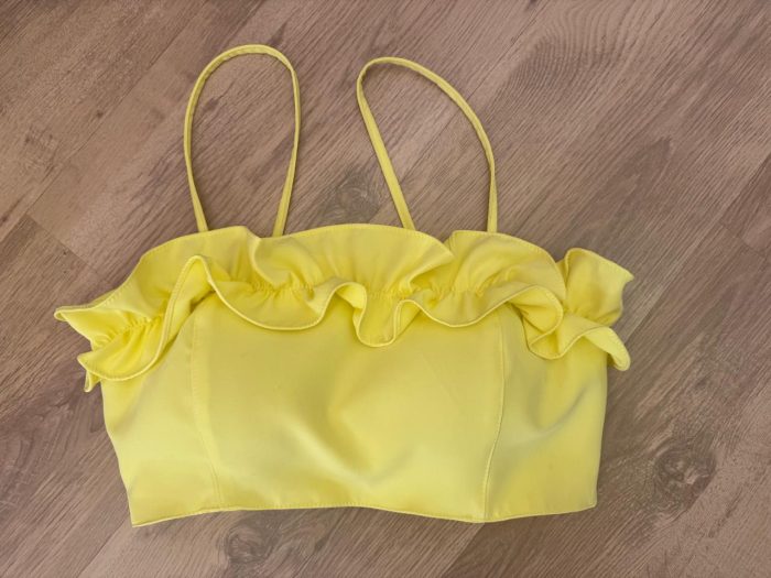 cropped luara amarelo, Único