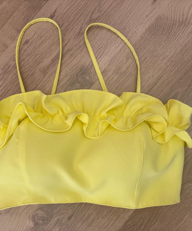 cropped luara amarelo, Único