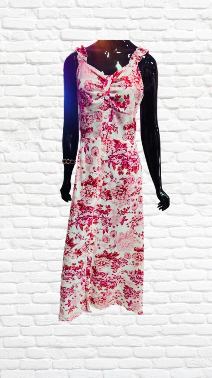 vestido floral com alça