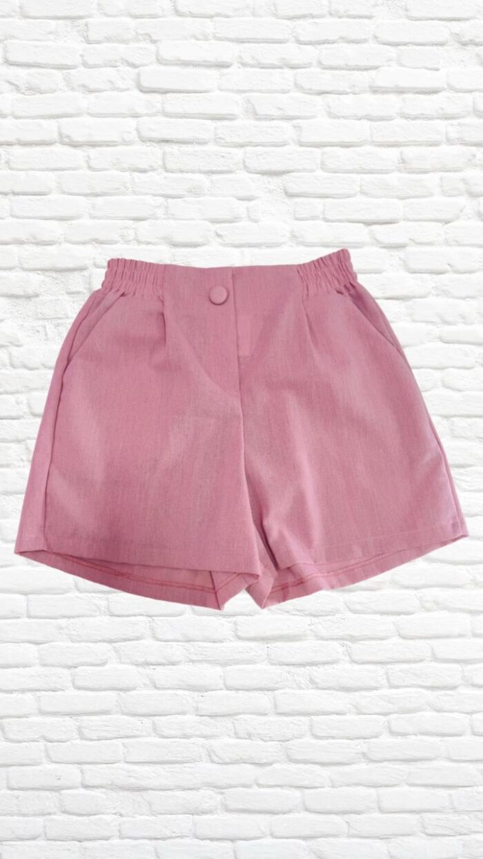 shorts linho rosa