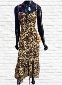 vestido poá longo onça