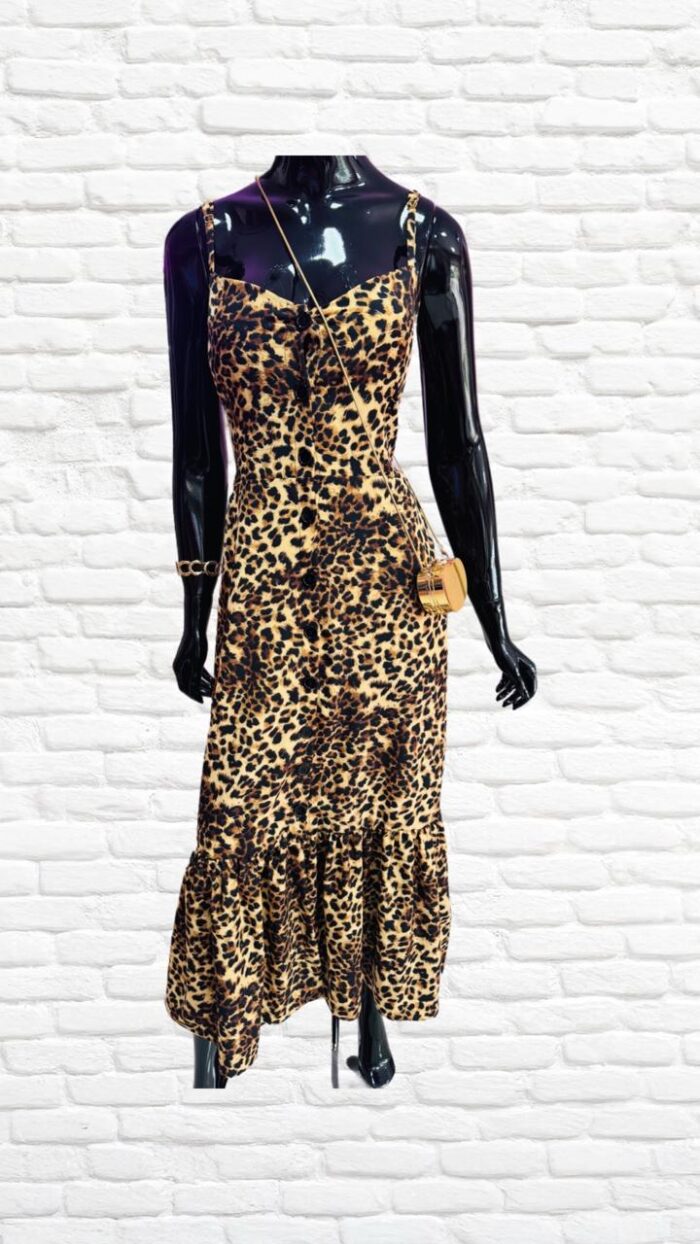vestido poá longo onça vestido poá longo onça
