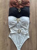 body maiô com fecho branco, Único