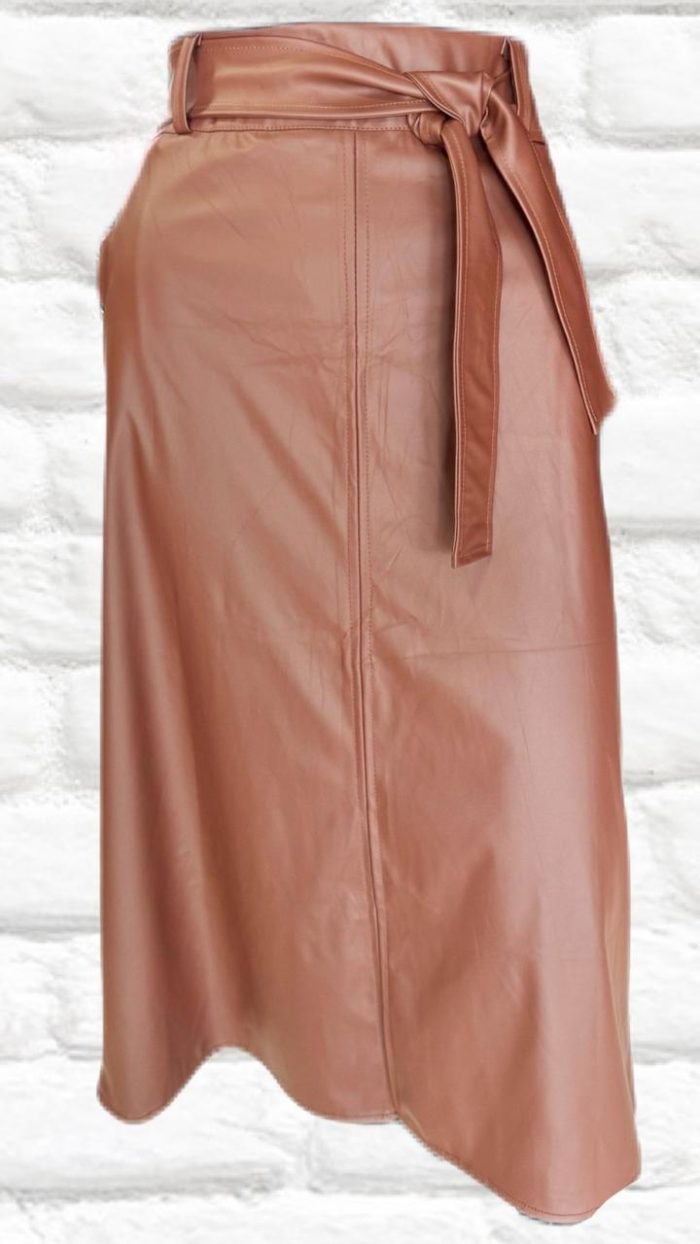 saia couro midi saia couro midi