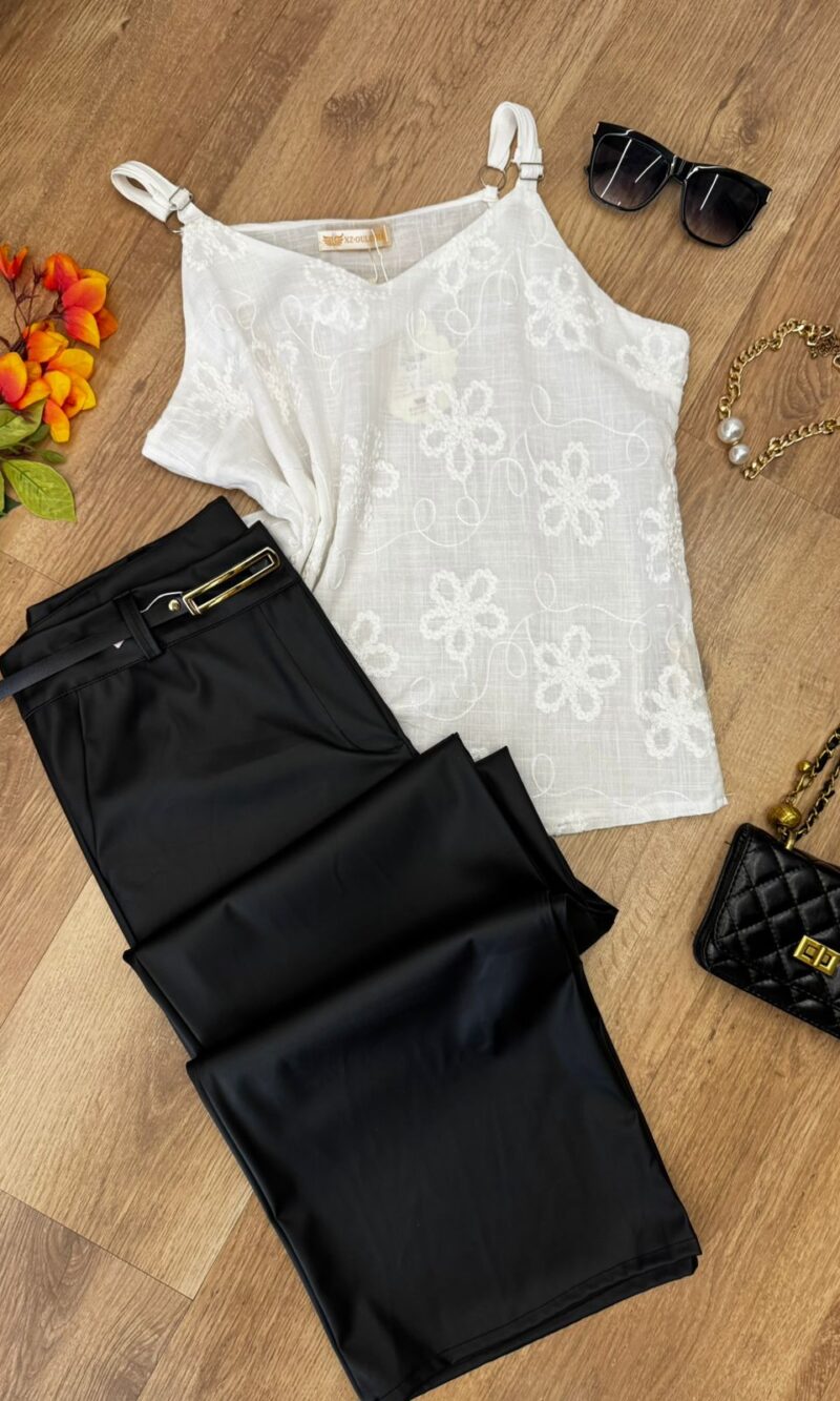 calça couro eco signature