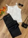 calça couro eco signature