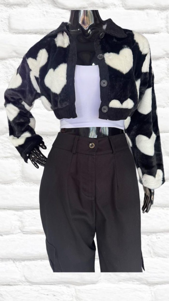 casaco cropped coração
