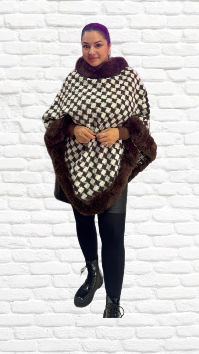 poncho pied de poule poncho pied de poule