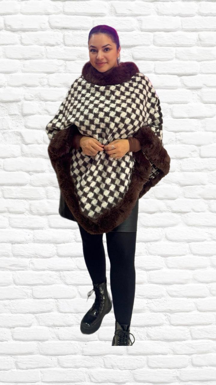 poncho pied de poule