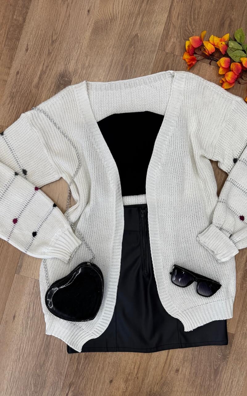 cardigã manga bufante